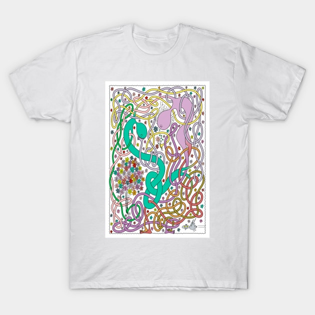 Mr Squiggly Flowers For Mom T-Shirt by becky-titus